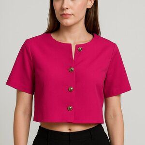 Amanda Uprichard Pink Crop Blouse Size Large – Sample Sale, New Without Tags